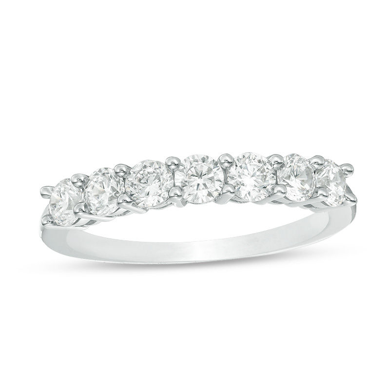 Main Image 1 of 1 CT. T.W. Diamond Seven Stone Anniversary Band in 10K White Gold