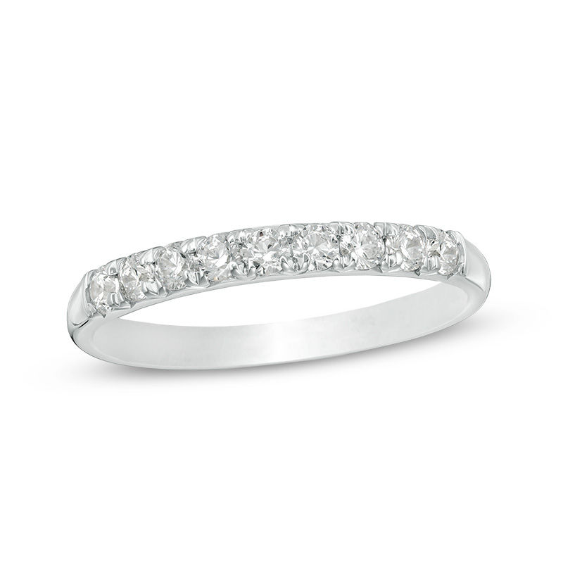 Main Image 1 of 3/8 CT. T.W. Diamond Nine Stone Anniversary Band in 10K White Gold