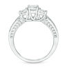 Thumbnail Image 5 of 3/4 CT. T.W. Diamond Three Stone Vintage-Style Engagement Ring in 10K White Gold