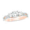 Thumbnail Image 1 of 1 CT. T.W. Diamond Three Stone Braid Engagement Ring in 10K Rose Gold