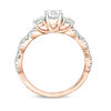 Thumbnail Image 5 of 1 CT. T.W. Diamond Three Stone Braid Engagement Ring in 10K Rose Gold