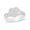 Thumbnail Image 0 of 1/5 CT. T.W. Diamond Heart Frame Twist Bridal Set in 10K White Gold