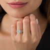 Thumbnail Image 2 of 1/5 CT. T.W. Diamond Heart Frame Twist Bridal Set in 10K White Gold
