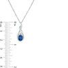 Thumbnail Image 2 of Oval Lab-Created Ceylon Blue and White Sapphire Pendant, Drop Earrings and Bolo Bracelet Set in Sterling Silver