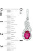 Thumbnail Image 2 of Oval Lab-Created Ruby and White Sapphire Frame Pendant, Bolo Bracelet and Drop Earrings Set in Sterling Silver - 9&quot;