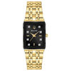 Thumbnail Image 1 of Ladies' Bulova Modern Diamond Accent Gold-Tone Watch with Rectangular Black Dial (Model: 97P135)