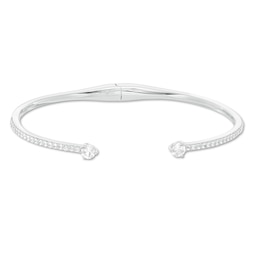 4.0mm Lab-Created White Sapphire Cuff in Sterling Silver