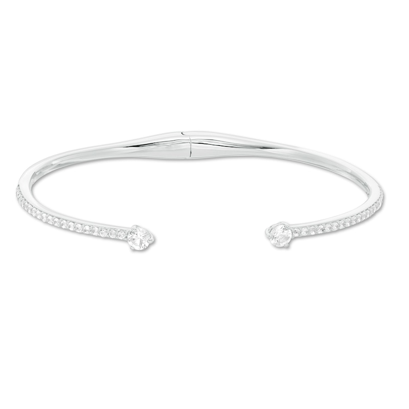 Main Image 1 of 4.0mm Lab-Created White Sapphire Cuff in Sterling Silver