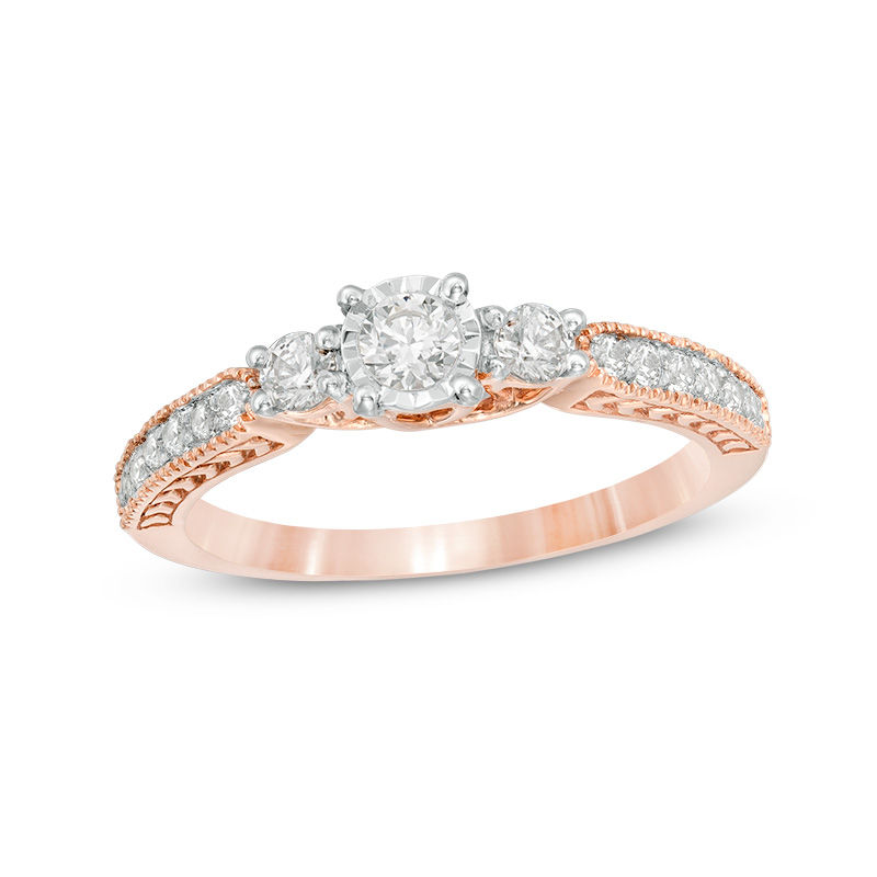 Engagement Ring in 10K Rose Gold 