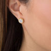 Thumbnail Image 2 of Men's 1/20 CT. T.W. Multi-Diamond Textured Frame Stud Earrings in Sterling Silver with 14K Gold Plate