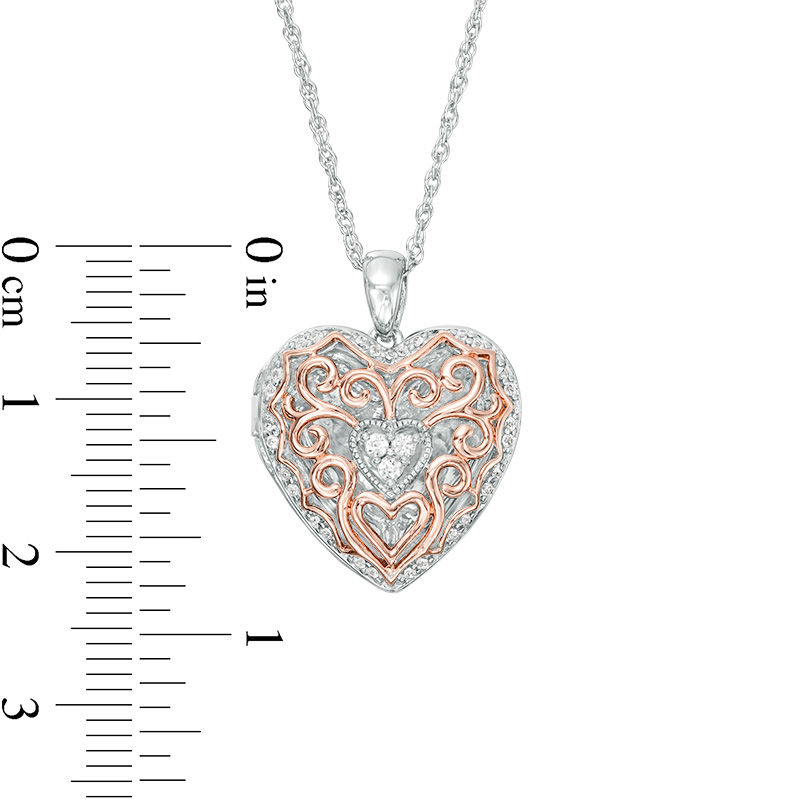 Zales Monogram Engravable Heart Locket in 14K Gold Fill (3 Initials)