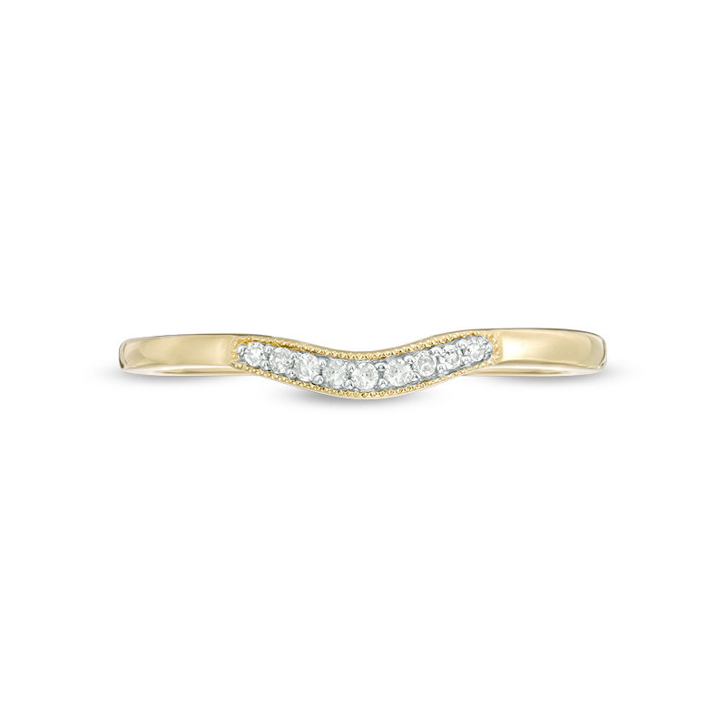 Main Image 4 of Diamond Accent Vintage-Style Contour Anniversary Band in 10K Gold