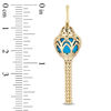 Thumbnail Image 3 of Enchanted Disney Jasmine Blue Topaz and 1/10 CT. T.W. Diamond Cage Drop Earrings in 14K Gold