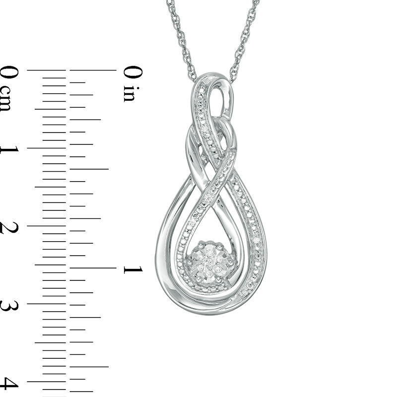 Main Image 3 of Diamond Accent Double Infinity Knot Pendant in Sterling Silver