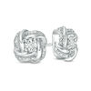 Thumbnail Image 1 of Diamond Accent Cushion-Shaped Knot Stud Earrings in Sterling Silver