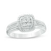 Thumbnail Image 1 of Quad Diamond Accent Cushion Frame Ring in Sterling Silver