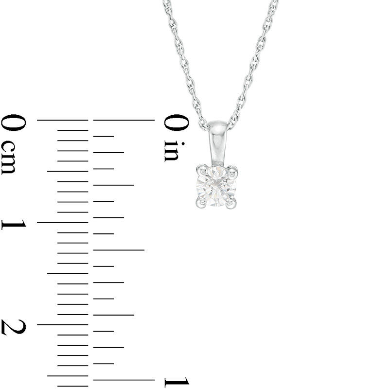 Main Image 2 of 1/4 CT. Certified Diamond Solitaire Pendant in 14K White Gold (I/I1)