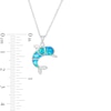 Thumbnail Image 1 of Lab-Created Blue Opal and White Sapphire Dolphin Pendant in Sterling Silver