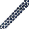 Thumbnail Image 1 of Oval Blue Sapphire Triple Row Bracelet in Sterling Silver - 7.5&quot;