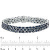 Thumbnail Image 4 of Oval Blue Sapphire Triple Row Bracelet in Sterling Silver - 7.5&quot;