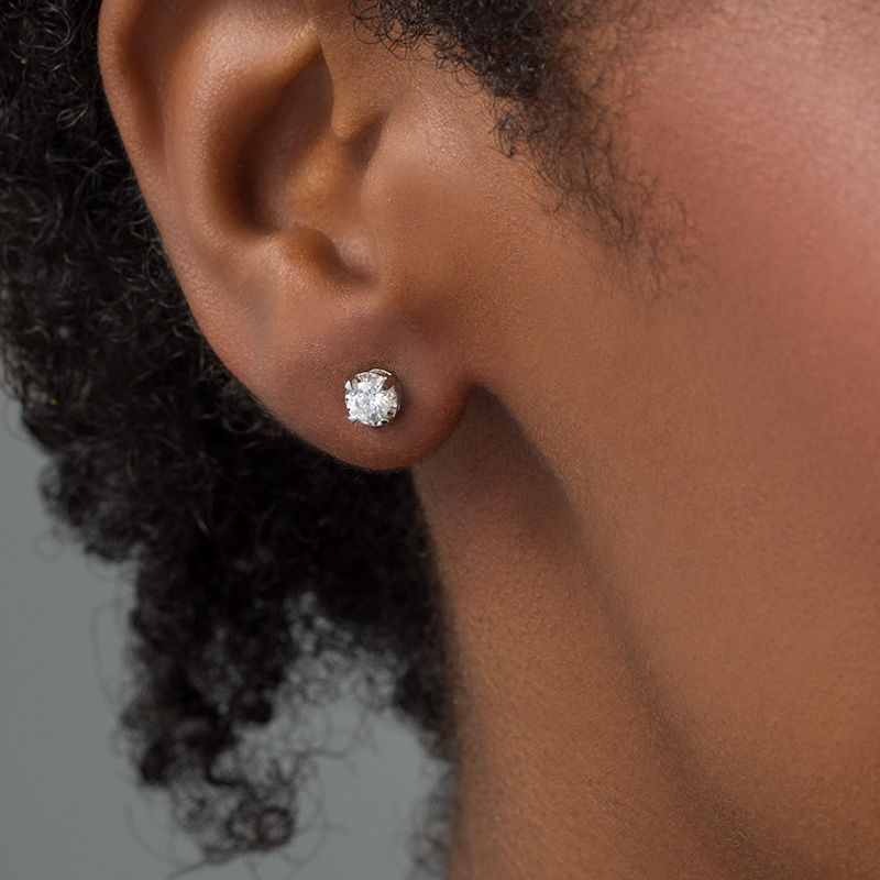 1/2 CT. T.W. Diamond Solitaire Stud Earrings in 10K White Gold