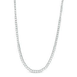 Lab-Created White Sapphire Tennis Necklace in Sterling Silver - 17&quot;