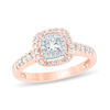 Thumbnail Image 1 of 1/2 CT. T.W. Princess-Cut Diamond Double Frame Engagement Ring in 14K Rose Gold