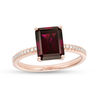 Thumbnail Image 0 of EFFY™ Collection Octagon Rhodolite Garnet and 1/15 CT. T.W. Diamond Ring in 14K Rose Gold