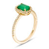 Thumbnail Image 3 of EFFY™ Collection Emerald-Cut Emerald and 1/5 CT. T.W. Diamond Frame Ring in 14K Gold