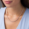 Thumbnail Image 2 of 2 CT. T.W. Diamond Two-Stone &quot;S&quot; Curve Tennis Necklace in Sterling Silver with Rose Rhodium - 17&quot;