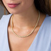 Thumbnail Image 1 of 2 CT. T.W. Diamond Two-Stone "S" Curve Tennis Necklace in Sterling Silver with Yellow Rhodium - 17"