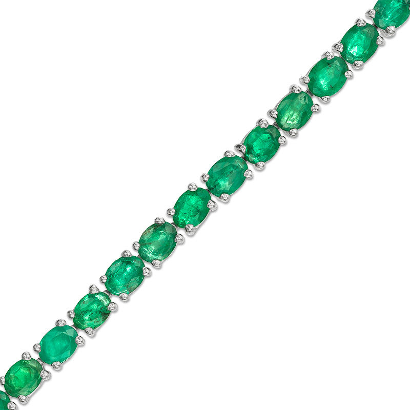 EFFY™ Collection Oval Emerald Tennis Bracelet in 14K White Gold | Zales ...