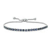 Thumbnail Image 1 of EFFY™ Collection Blue Sapphire Line Bolo Bracelet in 14K White Gold - 9&quot;