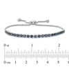 Thumbnail Image 2 of EFFY™ Collection Blue Sapphire Line Bolo Bracelet in 14K White Gold - 9&quot;