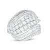 Thumbnail Image 1 of 2 CT. T.W. Diamond Wave Multi-Row Ring in 10K White Gold