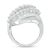 Thumbnail Image 2 of 2 CT. T.W. Diamond Wave Multi-Row Ring in 10K White Gold