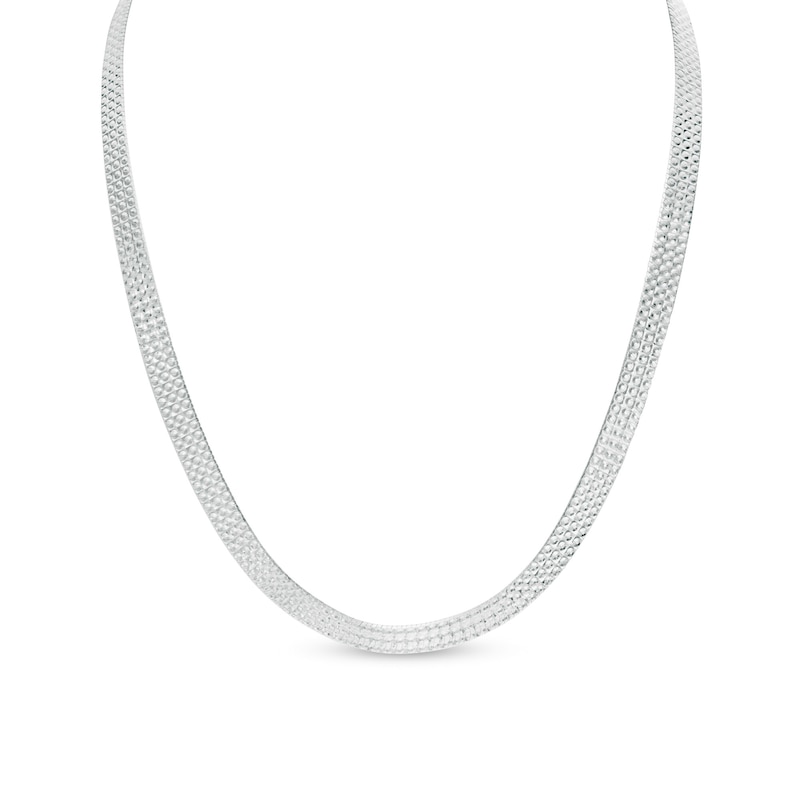 6.88mm Flat Omega Chain Necklace in Sterling Silver - 18"