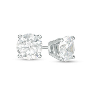 4 Ct T W Diamond Solitaire Stud Earrings In 14k White Gold