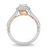 Thumbnail Image 3 of Enchanted Disney Belle 3/4 CT. T.W. Princess-Cut Diamond Double Frame Rose Engagement Ring in 14K Two-Tone Gold