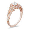 Thumbnail Image 2 of Enchanted Disney Rapunzel 1 CT. T.W. Diamond Cushion Frame Collar Engagement Ring in 14K Rose Gold