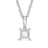 Thumbnail Image 1 of 1/5 CT. Princess-Cut Diamond Solitaire Pendant in Sterling Silver (J/I3)