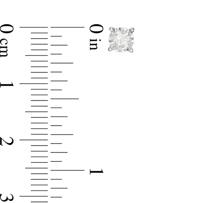 Main Image 2 of 1/3 CT. T.W. Diamond Solitaire Stud Earrings in Sterling Silver