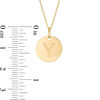 Thumbnail Image 1 of Small Disc Uppercase "Y" Pendant in 10K Gold