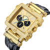 Thumbnail Image 1 of Men's JBW Phantom Chronograph 2-3/8 CT. T.W. Diamond and Crystal 18K Gold Plate Strap Watch (Model: JB-6215-238-G)