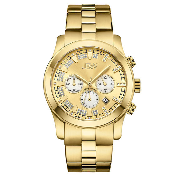 JBW Men's JB-6218-E Delano sale Gold-Tone Stainless Steel Chronograph Diamond Watch