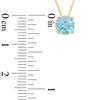 Thumbnail Image 2 of 6.0mm Cushion-Cut Swiss Blue Topaz and Diamond Accent Filigree Vintage-Style Pendant in 10K Gold