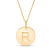 Thumbnail Image 0 of Small Disc Uppercase "R" Pendant in 10K Gold