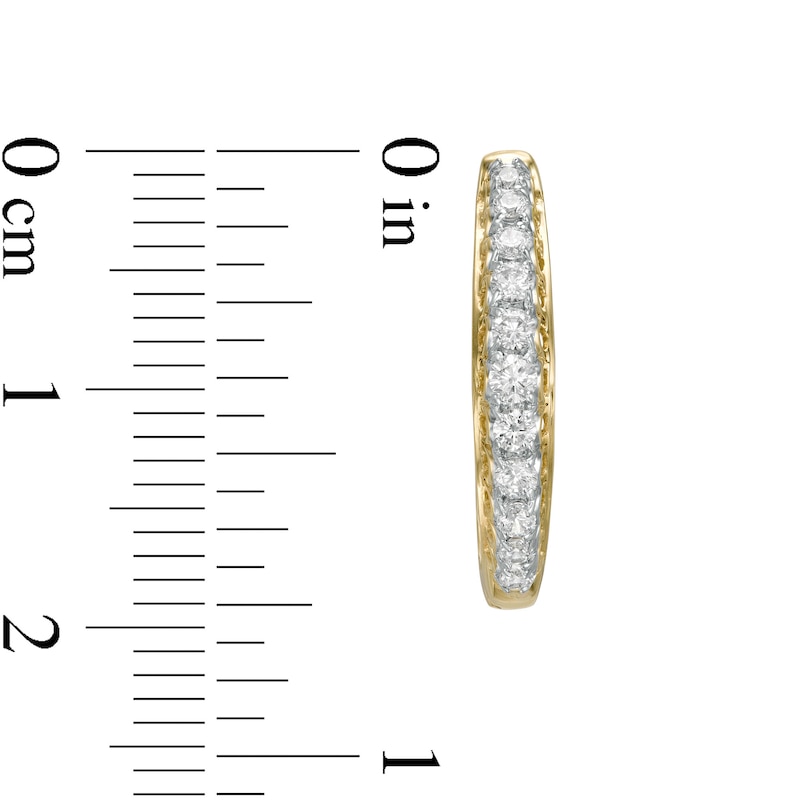 1/2 CT. T.W. Diamond ""U" Hoop Earrings in 10K Gold
