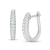 Thumbnail Image 1 of 1/4 CT. T.W. Diamond Hoop Earrings in 10K White Gold