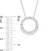 Thumbnail Image 2 of 7/8 CT. T.W. Diamond Graduated Open Circle Pendant in 10K White Gold